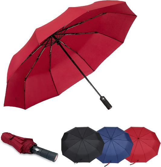 Umbrella Windproof Travel Umbrella - Compact, Light, Automatic, Strong and Portable - Wind Resistant, Small Folding Umbrella for Rain - Men and Women…